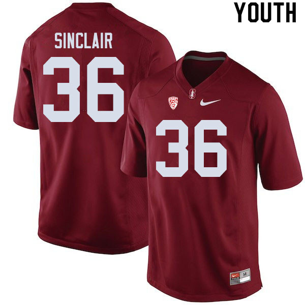 Youth #36 Tristan Sinclair Stanford Cardinal College Football Jerseys Sale-Cardinal - Click Image to Close
